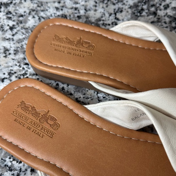 Coach & Four Made In Italy Women's White Sandals Size 11 - Picture 4 of 9